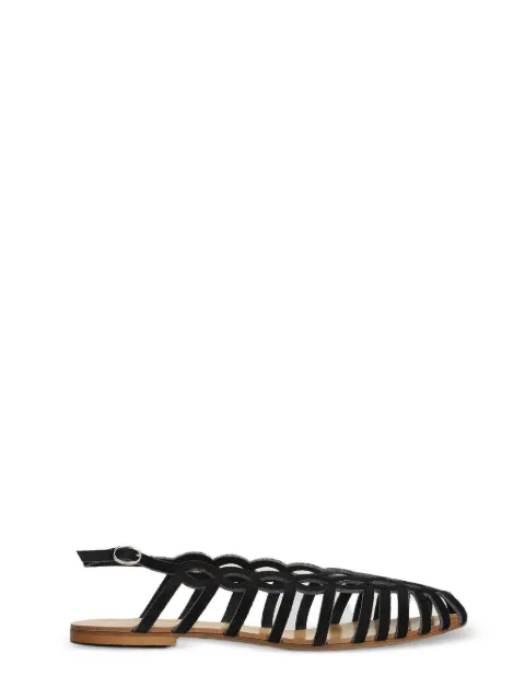 Anna F. cage-construction slingback sandals Black 515