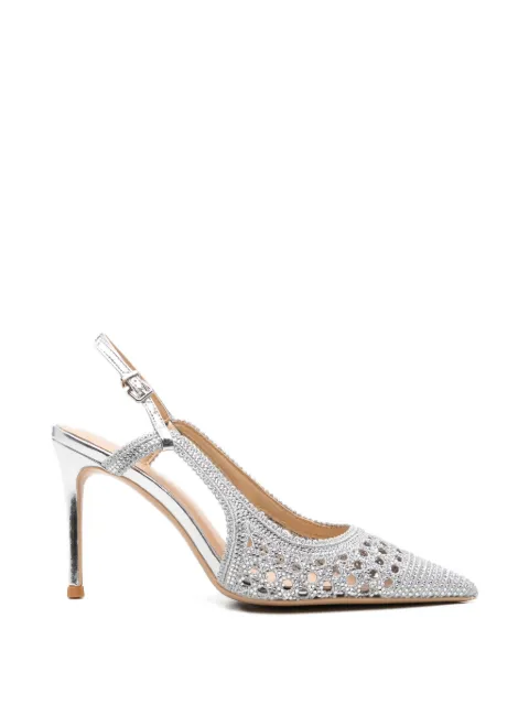 chiconic crystal-embellishment mules Silver 275