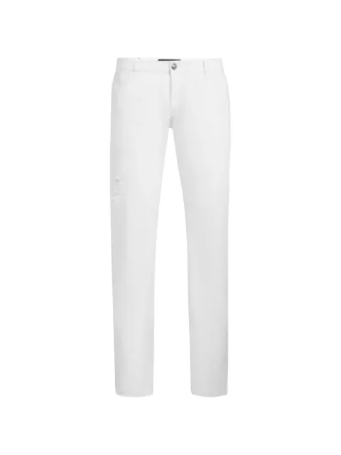 Billionaire monogram-stud slim jeans White B20CMDT2004BTE001N