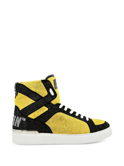 Philipp Plein Money Beast rhinestone-embellished sneakers Yellow F19SMSC2225PLE075N