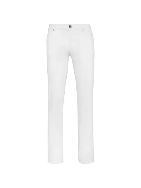 Billionaire embroidered-detail straight-leg jeans White IAACMDT2447BTE001N
