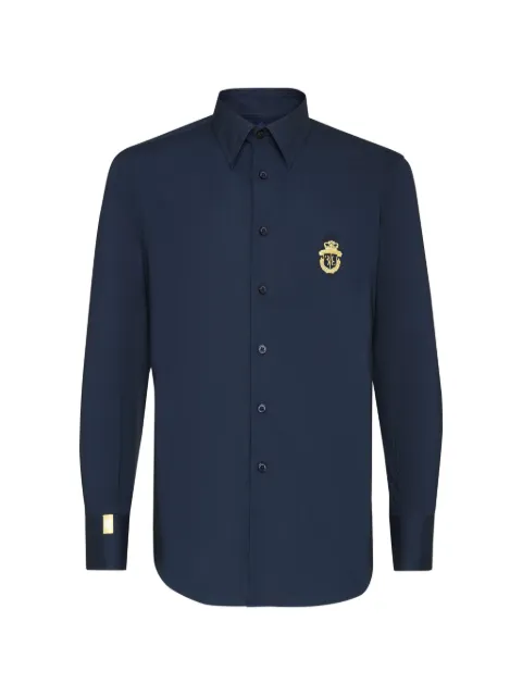 Billionaire monogram embroidered shirt Blue I19CMRP0883BTE002N