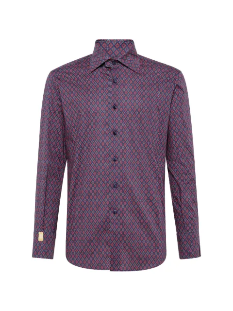 Billionaire Shirt Silver Cut/Flavio Geometric shirt Blue I19CMRP0893BTE002N