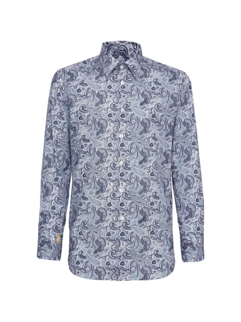Billionaire Silver Cut/Milano Original paisley shirt Blue B19CMRP0782BTE002N