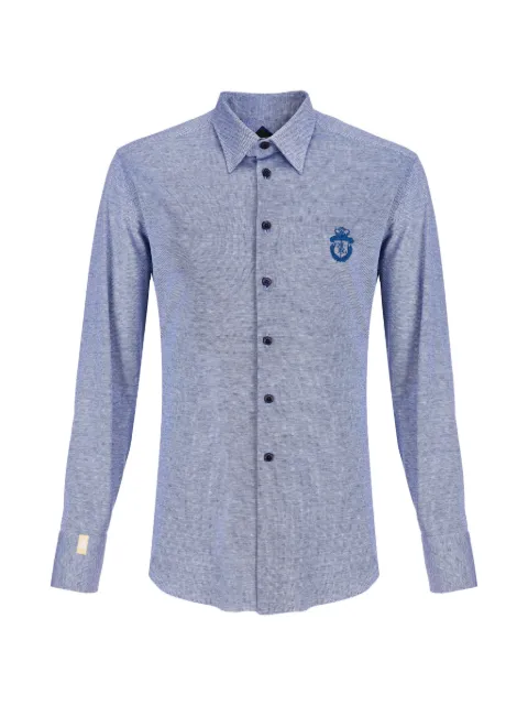 Billionaire embroidered slim shirt Blue B19CMRP0754BTE004N