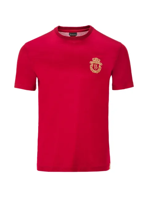 Billionaire Crest embroidered T-shirt Red O18CMTK2633BTE014N