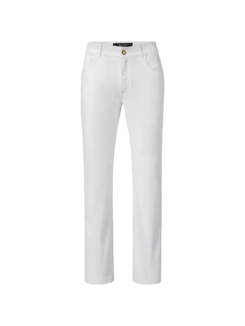 Billionaire logo-patch trousers White B19CMDT1352BTE001N