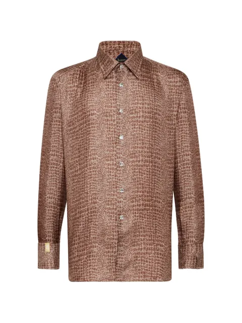 Billionaire patterned shirt Neutrals B19CMRP0769BTE002N