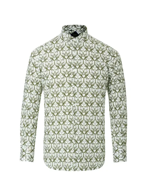 Billionaire lion print shirt White B18CMRP0380BTE002N