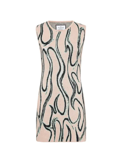 Philipp Plein flame-pattern dress Neutrals SAECWRG3350PTE021N