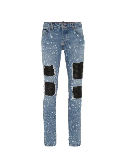 Philipp Plein distressed slim-fit jeans Blue AADCMDT3945PDE004N
