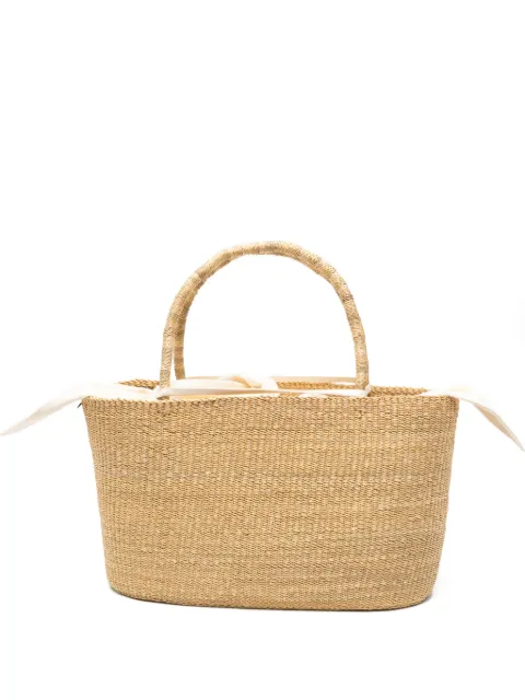 Muun maxi Echo woven straw tote bag Neutrals MXECCOT