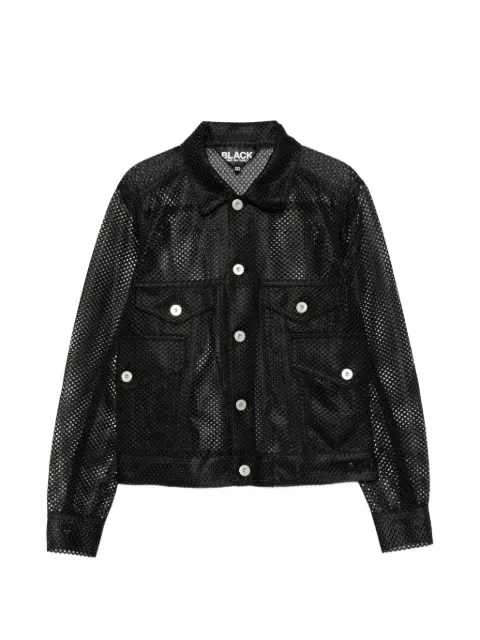 Black Comme Des Garçons mesh button-up jacket Black 1QJ009