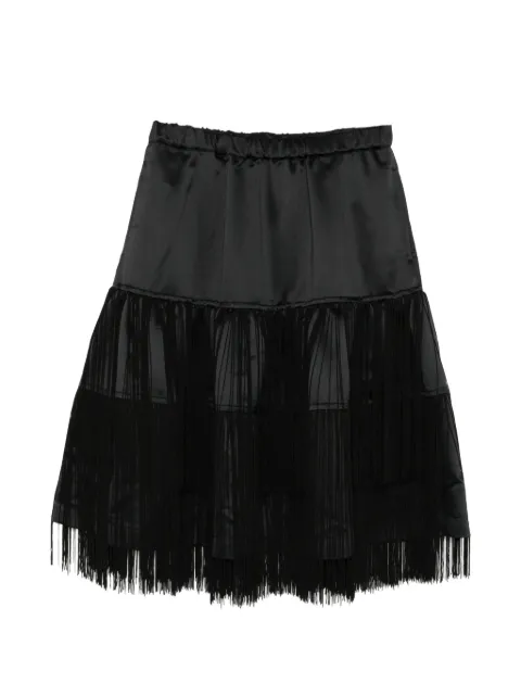 Black Comme Des Garçons fringe-detailed tiered skirt Black 1QS001