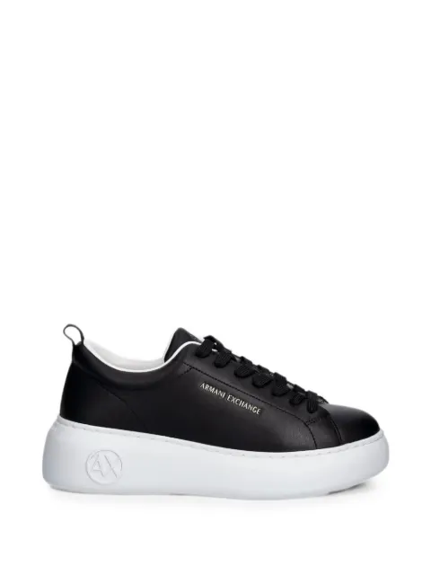 Armani Exchange logo-print platform sneakers Black XW002790AF11912