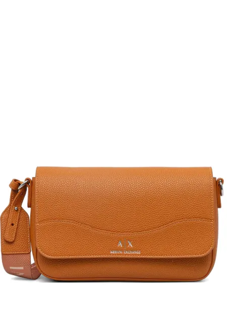 Armani Exchange logo-strap pebbled cross body bag Orange 942912CC783