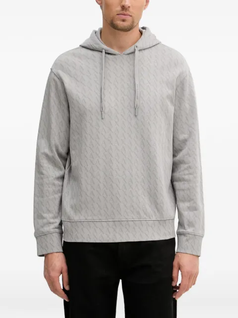 Armani Exchange monogram-pattern hoodie Grey XM001225AF11847