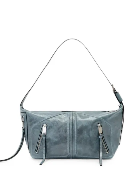AllSaints Jean Rey multi-zip leather shoulder bag Blue W131XE