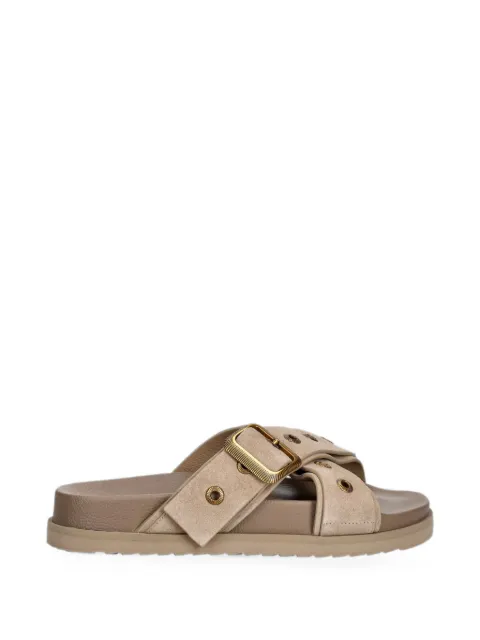 AllSaints Suki eyelet-embellished crossover sandals Brown W042FE
