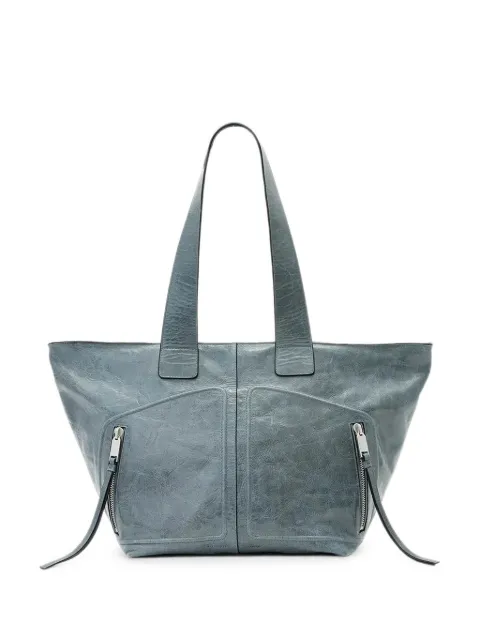 AllSaints crinkled-leather tote bag Blue W130XE