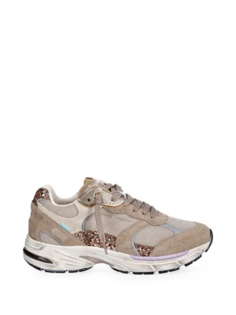 Crime London Fugitive 9094 glitter-embellished mesh-panelled sneakers Neutrals 25304AA8