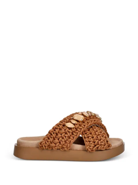 Inuikii Woven Stones crystal-embellished sandals Brown 10040030073171