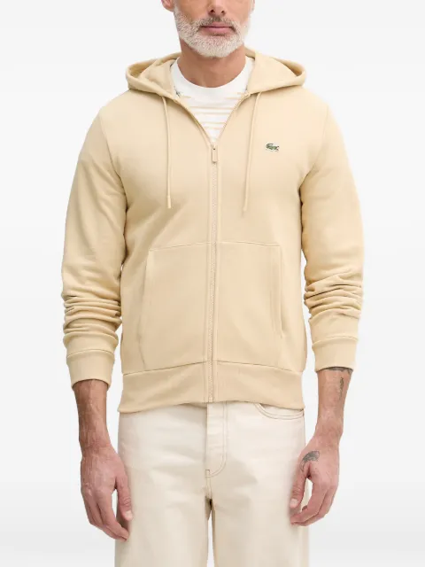 Lacoste logo-patch zip-up hoodie Neutrals SH9626