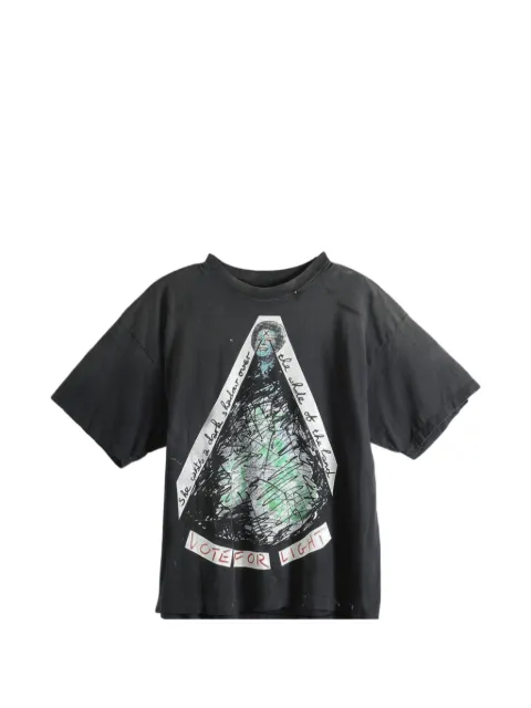 SAINT MXXXXXX Vote F Light graphic-print short-sleeve T-shirt Grey SMMK80000C01