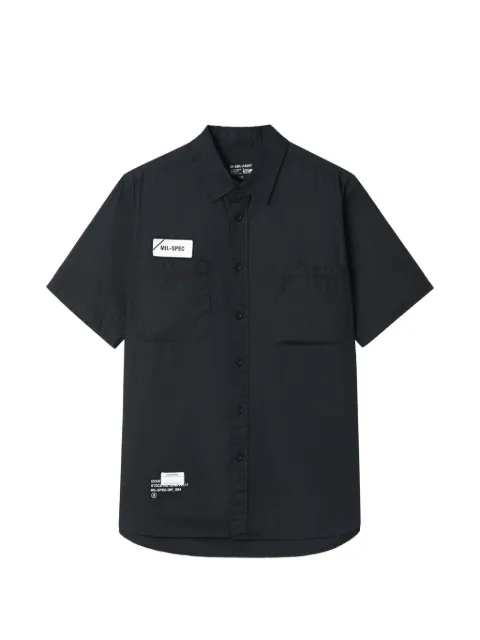 izzue logo-patch short-sleeve shirt Black IZXSRM00614X