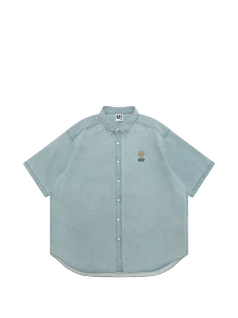 AAPE BY *A BATHING APE® button emblem shirt Blue ASR8563XXQ