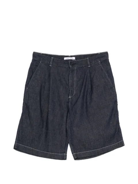 SAMSOE SAMSOE Samandla pleated contrast-stitch shorts Blue 15962