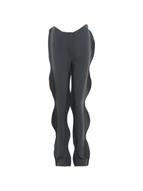 pushBUTTON ruffled-trim trousers Grey PB2620301W