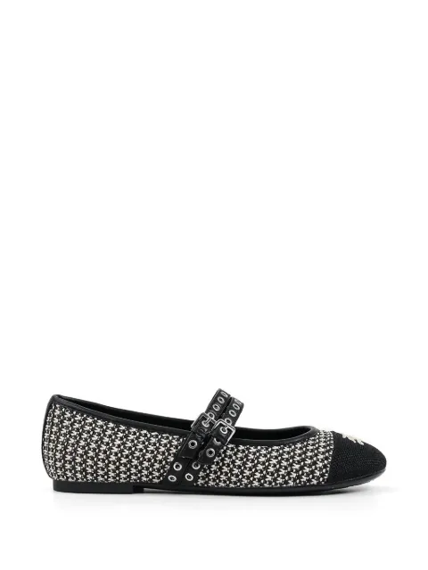 Karl Lagerfeld eyelet-embellished ballet flats Black KL40128