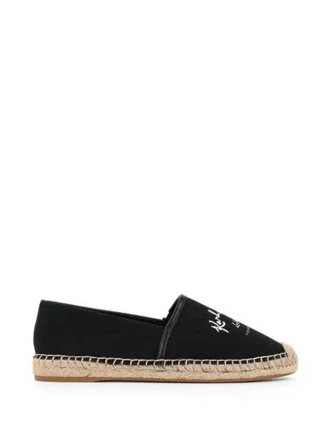 Karl Lagerfeld logo-embroidered braided-sole espadrilles Black KL80110A900