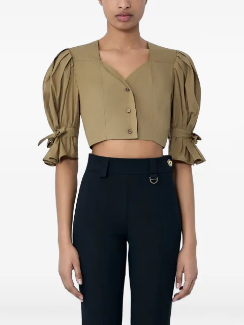Chloé buttoned cropped shirt Green CH26UHT30141