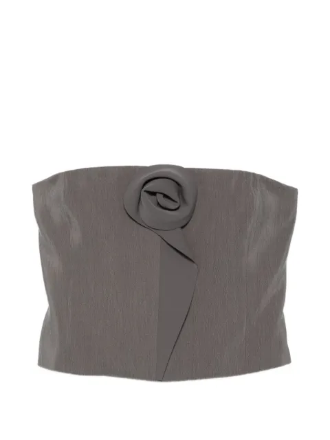 Giorgio Armani floral-appliqué strapless top Grey GW002882TE13824