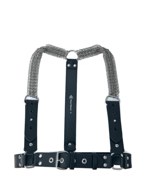 Vivienne Westwood logo-detail leather braces Black 82110004UC006LP101