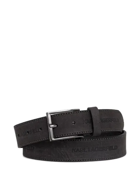 Karl Lagerfeld logo-embossed buckle-fastening belt Grey 815300562425