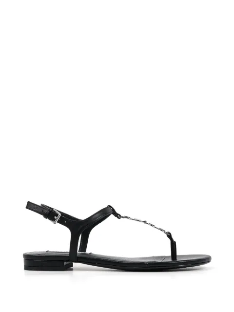 Karl Lagerfeld logo-lettering T-strap sandals Black KL82516