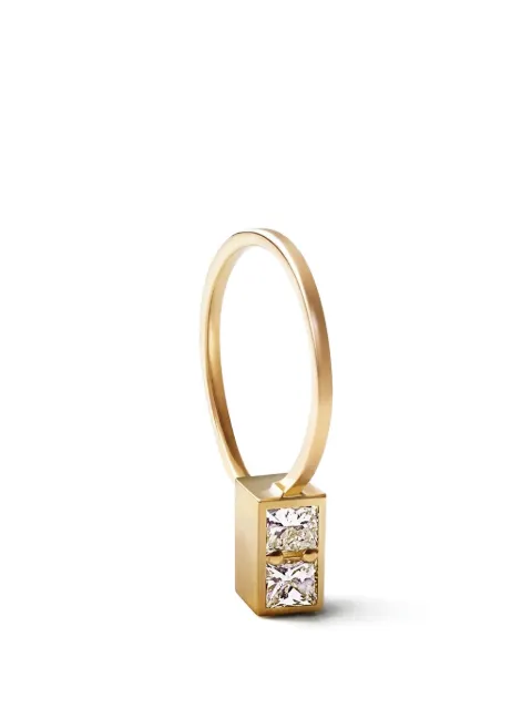 Shihara box-shaped diamond hoop earring Gold 04501EY1L0