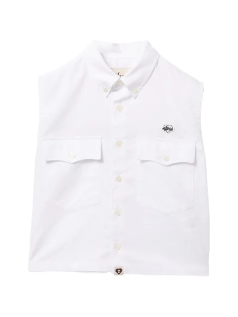 APEE™ by *A BATHING APE® logo patched vest White 0PXVCAS139A6QIVX00S