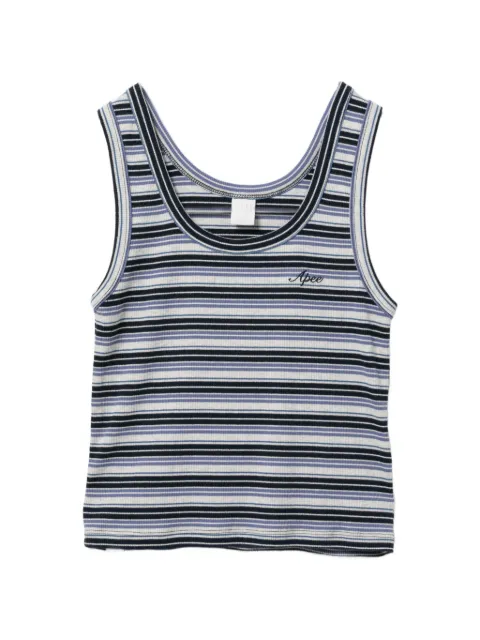 APEE™ by *A BATHING APE® logo embroidered strip top Blue 0PXTKAS460B6QNYA00S