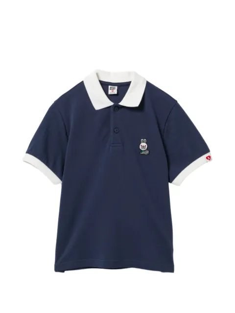 APEE™ by *A BATHING APE® rabbit embroidered polo Blue 0PXPOAS265A6QNYX00S
