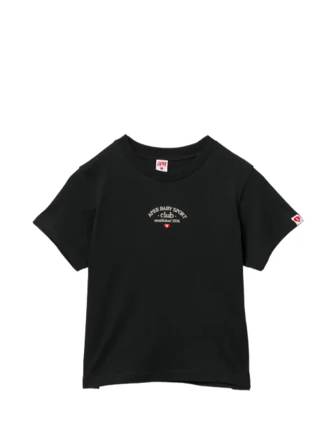 APEE™ by *A BATHING APE® logo embroidered T-shirt Black 0PXTEAS216A6QBKX00S