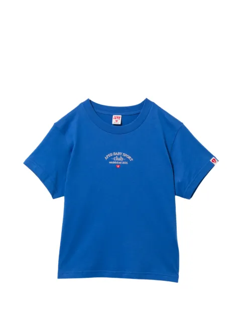 APEE™ by *A BATHING APE® logo embroidered T-shirt Blue 0PXTEAS216A6QBLX00S
