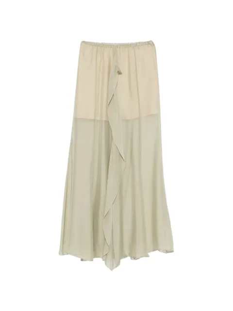 Alysi zip-fastening ruffled midi skirt Green 116030P6214