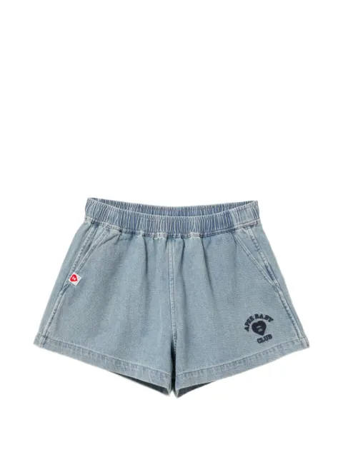 APEE™ by *A BATHING APE® heart logo embroidered denim short Blue 0PXSPAS436A6QBLL00S