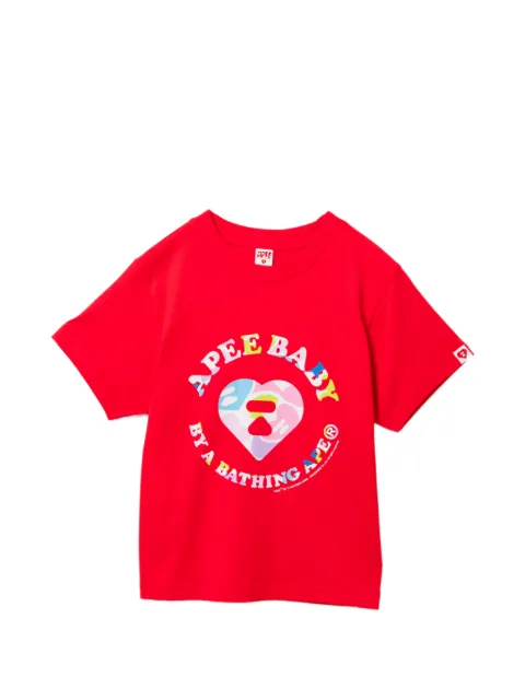 APEE™ by *A BATHING APE® Camo heart graphic T-shirt Red 0PXTEAS492A6QRDX00S