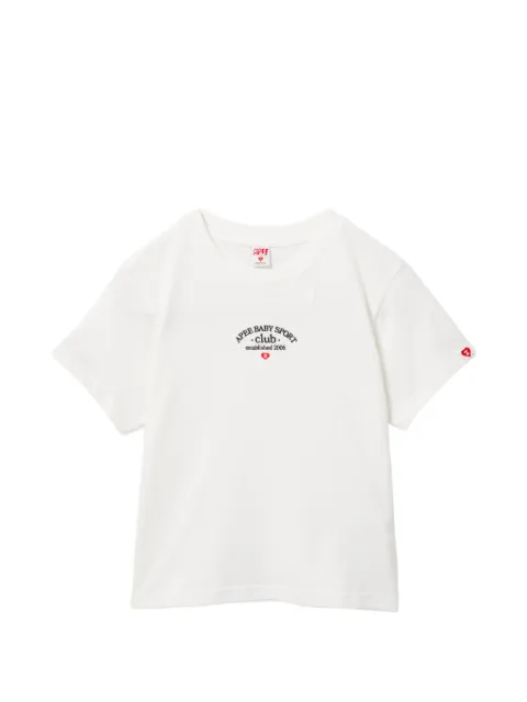 APEE™ by *A BATHING APE® logo embroidered T-shirt White 0PXTEAS216A6QWHX00S