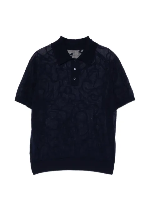 JNBY jacquard short-sleeve polo shirt Blue 5Q5312540